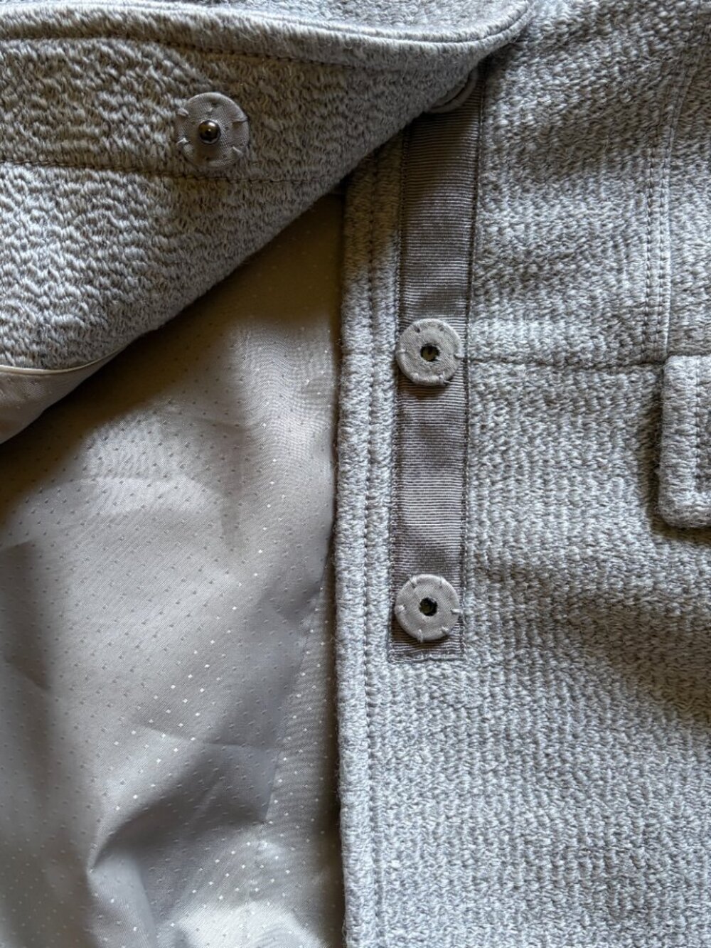 Banana Republic mid-length textured wool-blend coat Heather Gray Size 10P - Picture 7 of 13